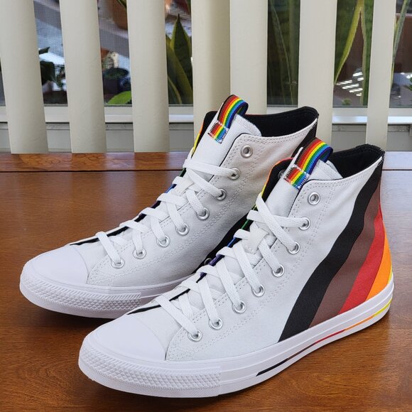 Converse Men's CTAS Hi Pride Canvas 167758C White/University Red/Multi NWB - Picture 12 of 12